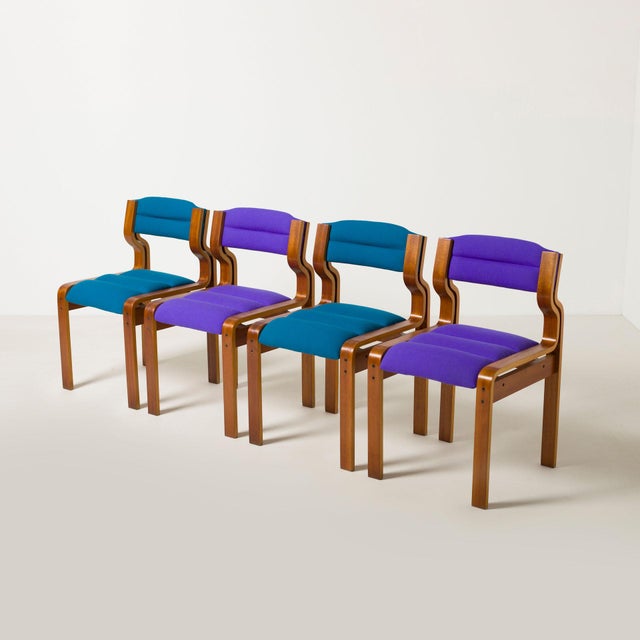 Set of 4 dining chairs by Jan Bocan / Zbynek Hrivnac / Ludvik Volak, Czechoslovakia, 1970, bentwood from Holesov Very rare...