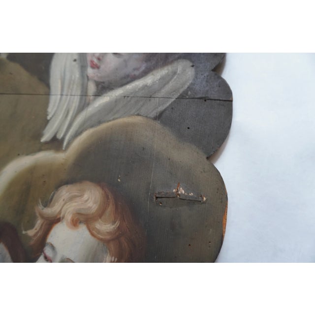 19th C Hand Painted Mirror With Angels by Mla For Sale - Image 13 of 18
