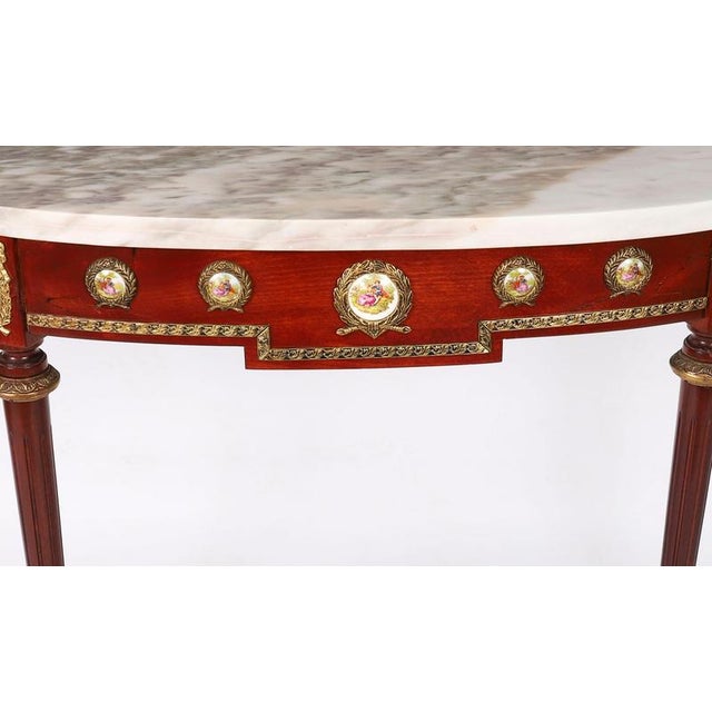 Vintage French Console Table in Sevres Porcelain and Ormolu Mounts, 1950s For Sale - Image 11 of 16
