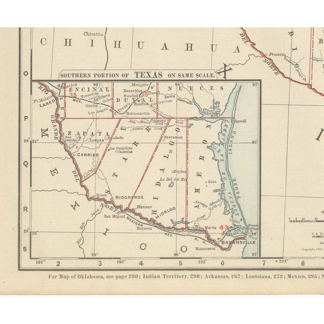 19th Century Antique Map of Texa The Lone Star State by Ran McNally, 1899 For Sale - Image 5 of 12
