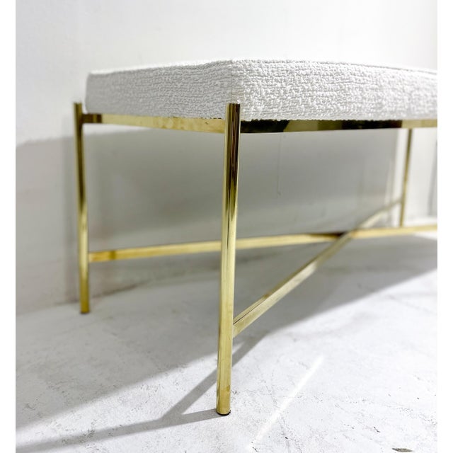 Mid-Century Modern Italian Brass Bench, 1970s For Sale - Image 3 of 9