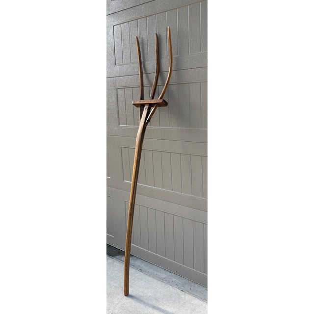 Mid 19th Century Large 19th Century American Primitive Folk Art Sculptural Hay Fork For Sale - Image 5 of 18