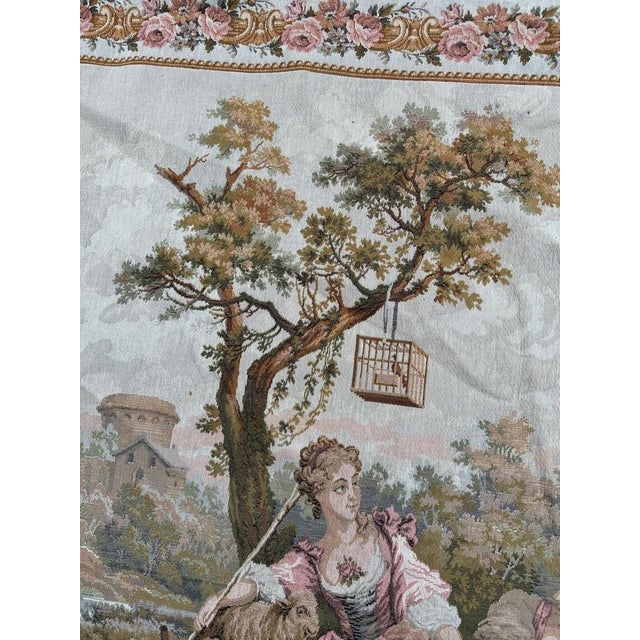 Vintage French Aubusson Style Jacquard Tapestry, 1950s For Sale - Image 11 of 18