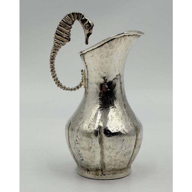 1960s Los Castillo Seahorse Silver Plate Creamer & Sugar Set For Sale - Image 15 of 18