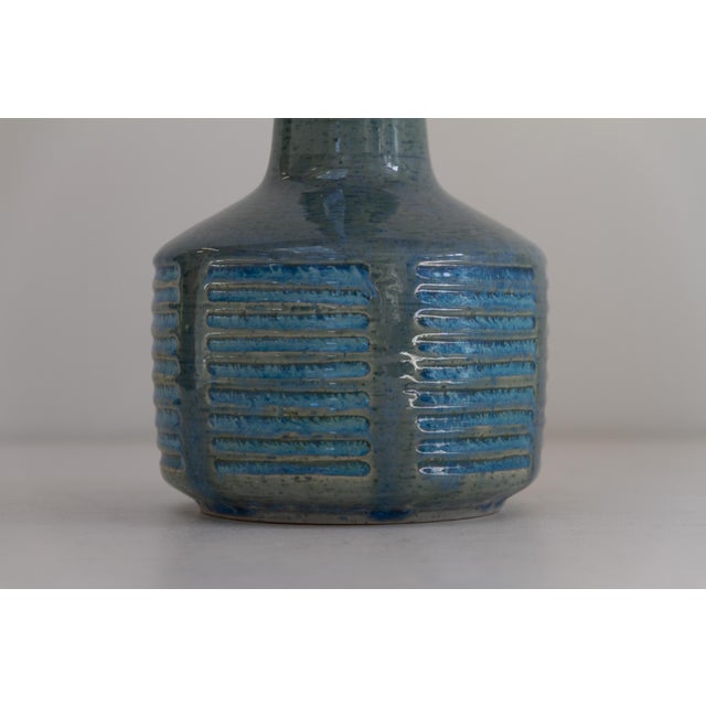 1960s Danish Blue Stoneware Table Lamp by Linnemann- Schmidt for Palshus, 1960s For Sale - Image 5 of 18