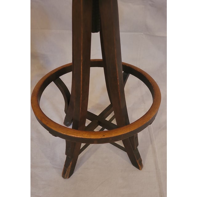 Early 20th Century Early 20th Century Antique Oak Stool For Sale - Image 5 of 5