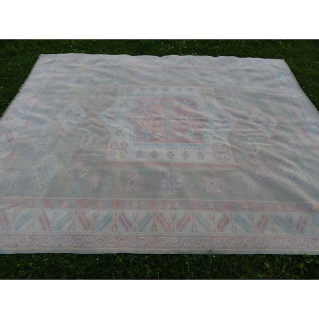 Distressed Oversize Turkish Kars Oushak Rug - 6′10″ × 8′9″ For Sale - Image 4 of 10