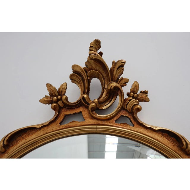 Baroque Large 20th Century Louis XV Baroque Gilt Wooden Mirror, 1950s For Sale - Image 3 of 13