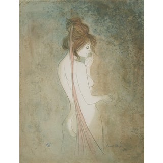 Bernard Charoy, Dominique au ruban, Nude, Lithograph For Sale