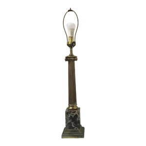 Mid 20th Century Brass & Marble Ionic Column Lamp