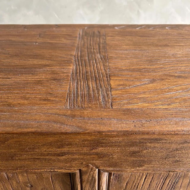 Reclaimed Elm Wood 4 Door Cabinet or Sideboard in Dark Finish For Sale In Los Angeles - Image 6 of 6