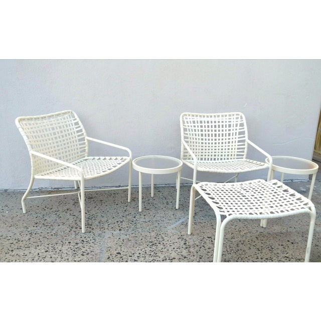 Vintage Mid Century Tropitone Strap Patio Set 5 Pieces Chairish