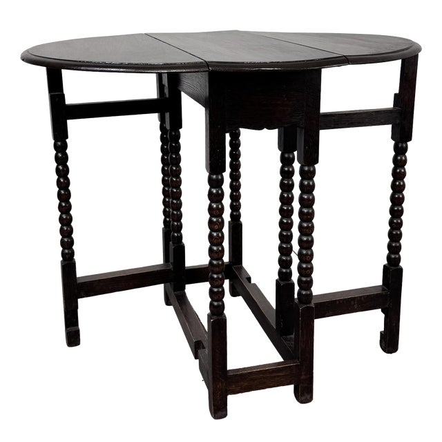 Small Antique Oak Gateleg Drop-Leaf Side Table, 1900s For Sale