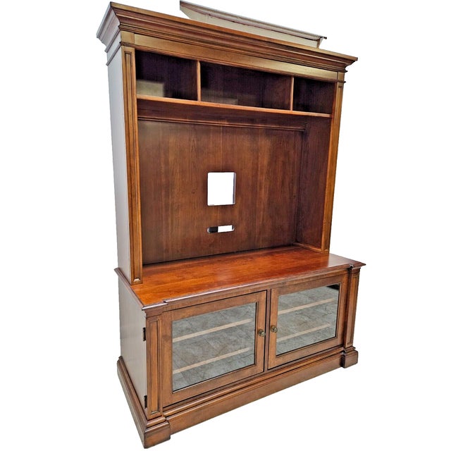 1990s Ethan Allen Cambridge Media Flat Screen Unit Chairish