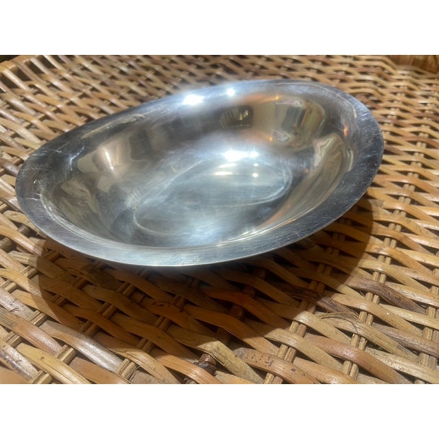 1970s Vintage Dansk Silver-Plate Torun Dish by Vivianna Torun Bülow-Hübe For Sale - Image 5 of 10
