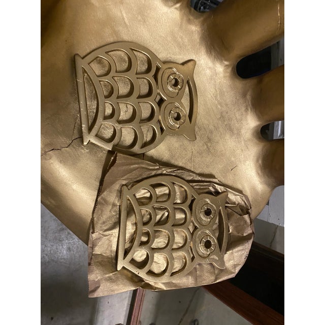 This is a beautiful pair of brass owl trivets. These can be used as decoration and for use! Perfect for the interior...