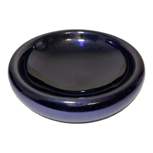 Large Mid Century Cobalt Blue Mercury Glass Bowl Style of Luis Barragan