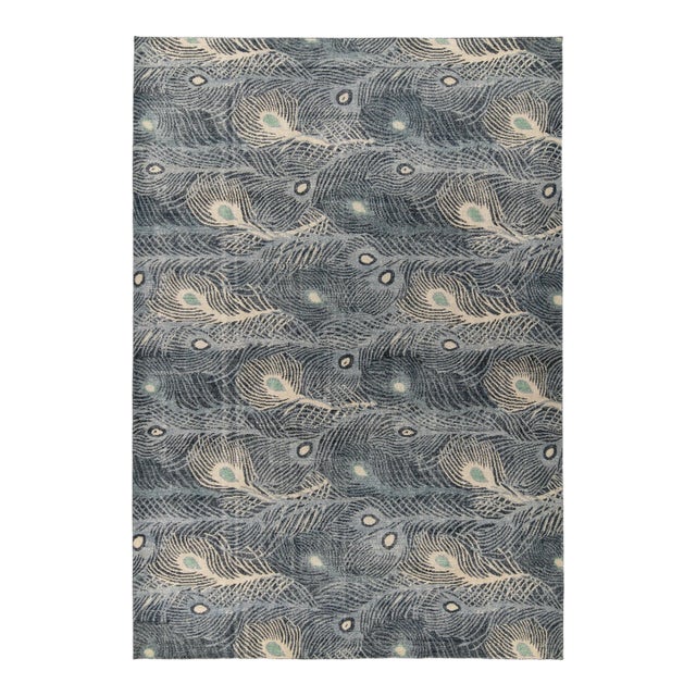 Rug & Kilim’s Plume Rug in Blue, 10x14 For Sale