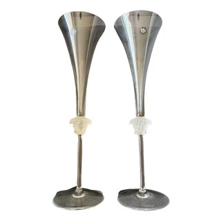 Medusa Champagne Flutes by Gianni Versace for Rosenthal, 1995, Set of 2 For Sale