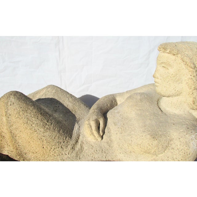 Berta Margoulies MCM Concrete Sculpture of Reclining Woman For Sale - Image 11 of 15