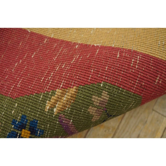 Scarlet 1920s Antique Art Deco Room Size Wool Floral Chinoiserie Motifs 10' X 14' 2" Rug For Sale - Image 8 of 9