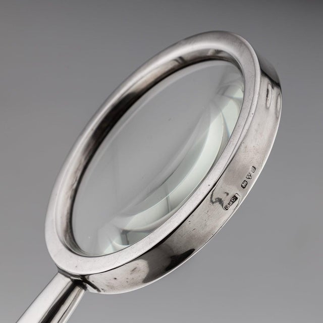 Antique English Silver Magnifying Glass, 1916 For Sale - Image 4 of 9