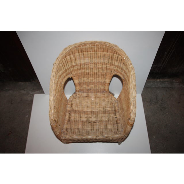 Small Wicker & Rattan Armchair For Sale - Image 5 of 12