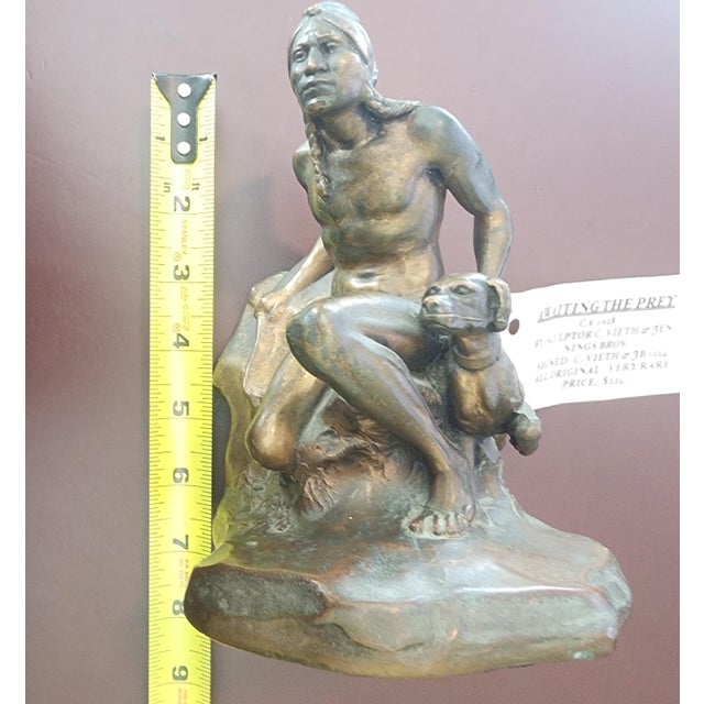 1920s 1920s Bookends "Awaiting the Prey" Ca1928 Signed C Vieth & Jb1524 For Sale - Image 5 of 8