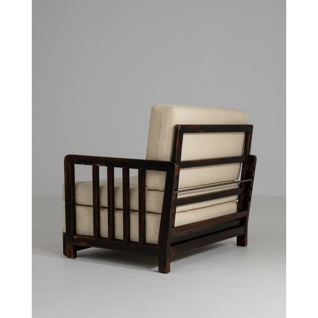 Wood Early 20th Century France Cream Wood Armchair For Sale - Image 7 of 11
