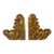 Hollywood Regency Gilded Plaster Scroll Bookends by Silvestri For Sale