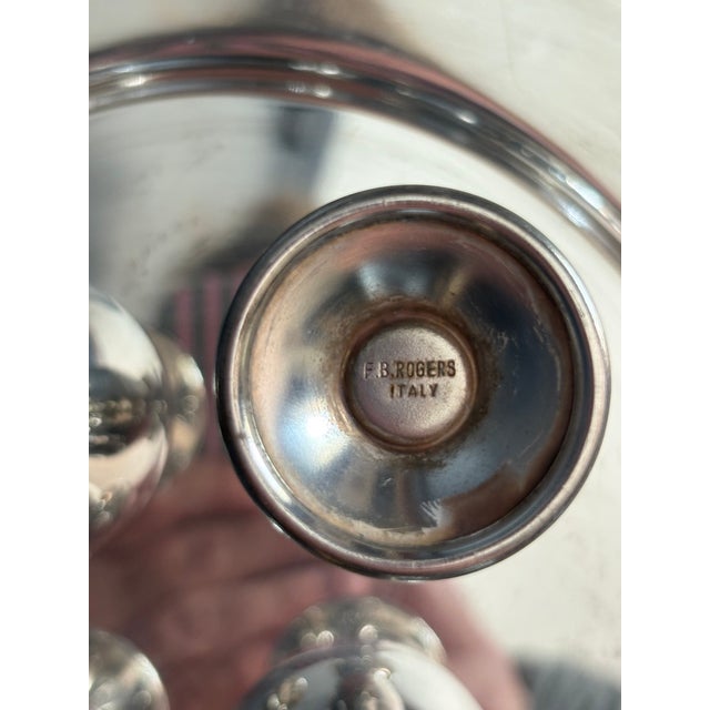 Vintage Fb Rogers Italian Silverplate 4 Cordial Goblets With Tray - 5 pcs For Sale In Atlanta - Image 6 of 6