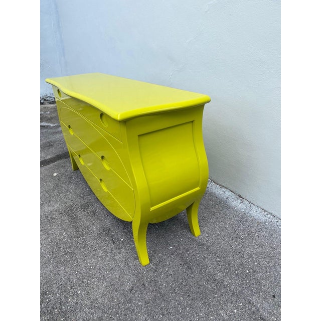Elegant Chartreuse Bombay Style Commode/ Chest of Drawers For Sale - Image 15 of 18