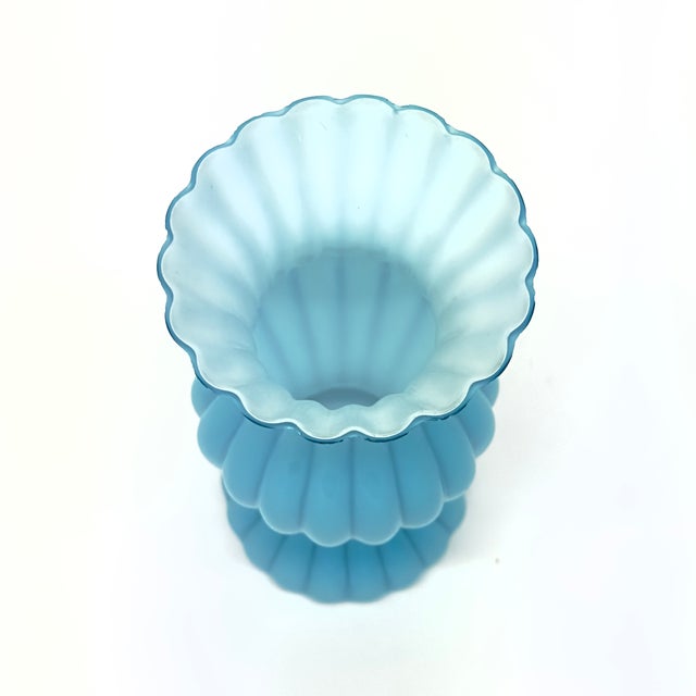 Milky Sky Blue Mixed Glass Vessel Curation - Group of 5 For Sale In Miami - Image 6 of 13