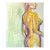 Late 20th Century Nude Figural Mixed Media Watercolor Painting For Sale
