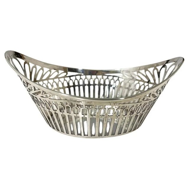 Small Dutch Silver Bonbon Basket by C. Hooikaas, 1923 For Sale - Image 11 of 11