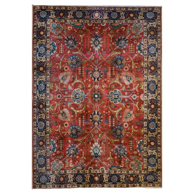 Early 20th Century Vintage Persian Tabriz Rug For Sale - Image 13 of 13