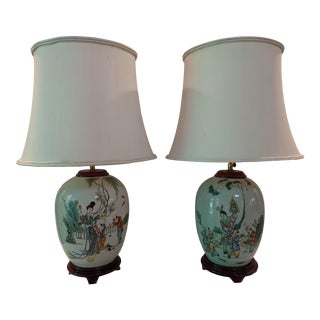 Antique Late 19th Century Chinese Lamps - a Pair For Sale