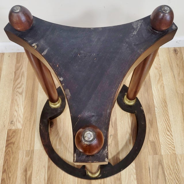 Antique French Round Directoire Bronze & Marble Top Empire Gueridon Side Table For Sale - Image 10 of 13