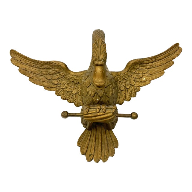 Early 19th Century Empire Period Giltwood Bird Bed Corona For Sale