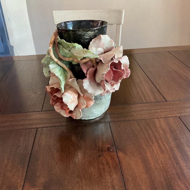 Edourd Gilles Majolica Vase- Large For Sale - Image 9 of 12