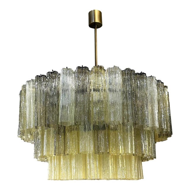 Italian Tronchi Murano Glass Chandelier in Amber and Fumè by Simoeng For Sale - Image 8 of 8
