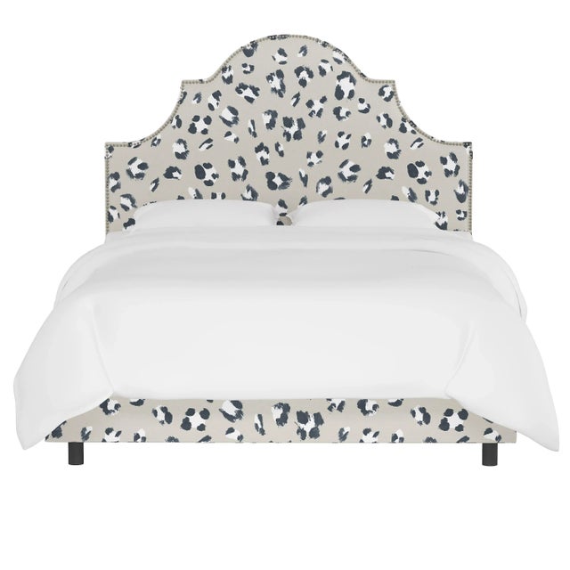 Transitional Halsted Bed in Ivory Brush Cheetah, California King For Sale - Image 3 of 6