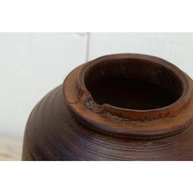 19th Century Hand-Turned Wood Antique Jar From Nepal For Sale In Los Angeles - Image 6 of 10