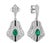 Modern Natural Emerald and Diamond Stud Earrings in 18k Gold For Sale - Image 3 of 8