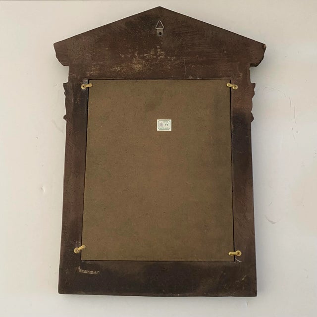 Vintage 1990s Korean Faux Bois Wall Mirror For Sale - Image 4 of 7