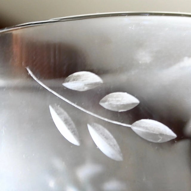 Elegant drinkware, each with an etched branch and leaf design. "Summer Breeze" by Pfaltzgraff Height: 6 1/2 in Width: 3...