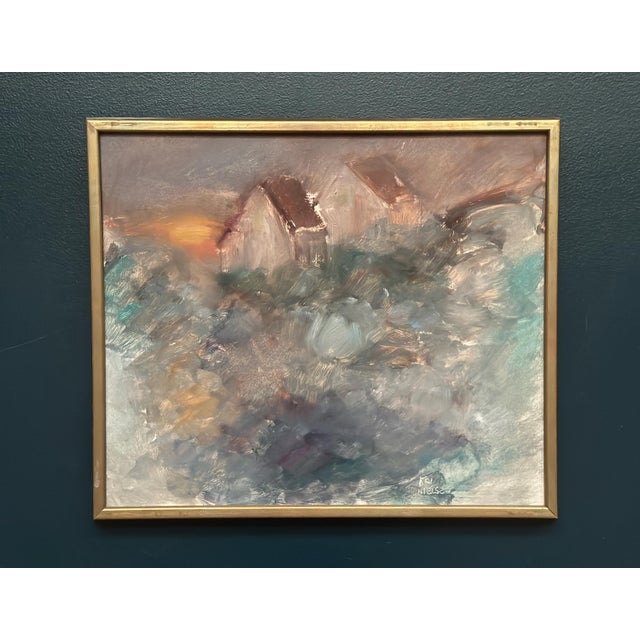 Kai Nielsen, Afton, 1960s, Oil Painting on Panel, Framed For Sale - Image 11 of 18