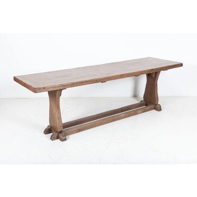 Large English Oak Trestle Table For Sale - Image 11 of 18