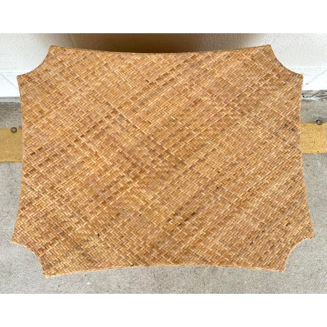 Baker Furniture Company Baker / McGuire Modern Customizable Unfinished Woven Cane Messa Accent Table For Sale - Image 4 of 4