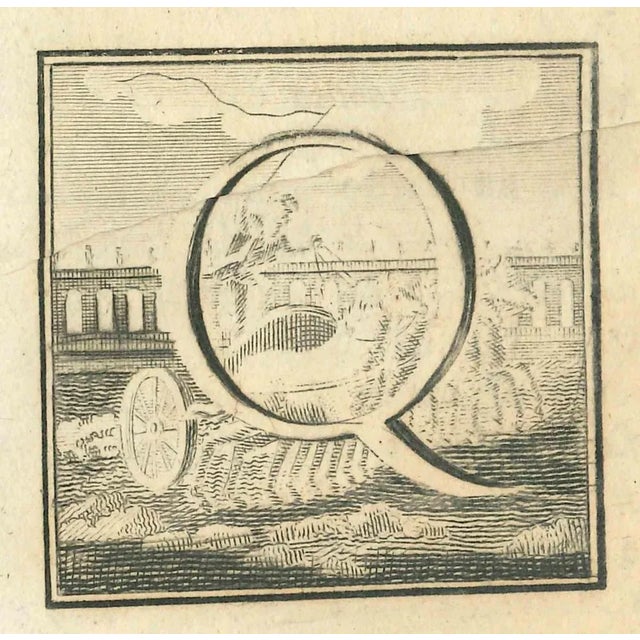Letter of the Alphabet Q, from the series "Antiquities of Herculaneum", is an etching on paper realized by Various Authors...
